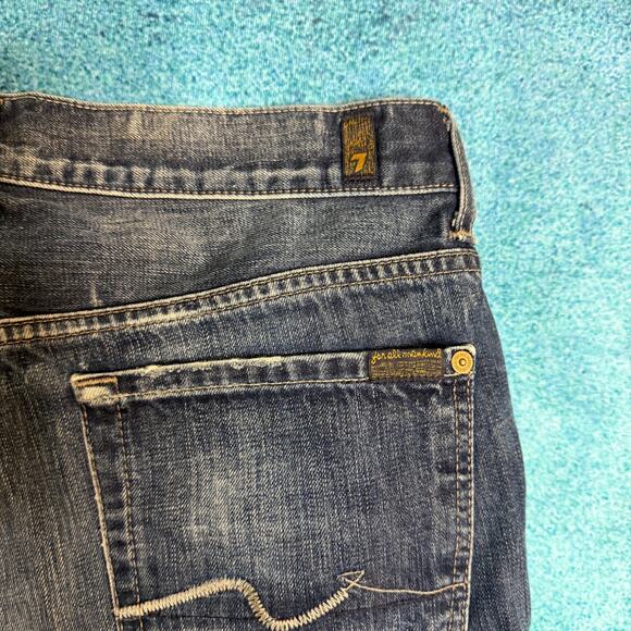 7 For All Mankind Men’s Jeans 33x29 Blue Relaxed Straight Button Fly Made in USA - Picture 16 of 16